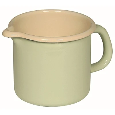 Immagine di Riess, 0039 006 Tazza Sippy 10, Classic Bunt/Pastell, Colore Verde Nilo, Diametro 10 cm, Altezza Capacità 0,75 Litri, Smaltato, Induzione