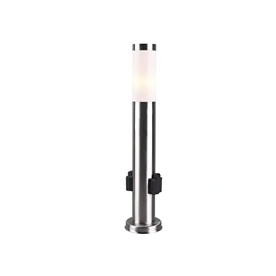 Immagine di meineWunschleuchte Lampada da terra per esterni in acciaio inox, altezza 60 cm, con 2 prese, illuminazione versatile casa e giardino