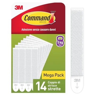 Immagine di Command Strisce Appendi Quadri Adesive Strette, Confezione da 14 Coppie di ottimale per Appendere Quadri, Cornici, Specchi e Orologi alla Parete senza Chiodi