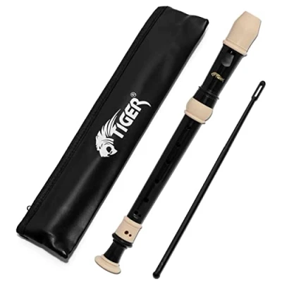 Immagine di TIGER REC4 BK Flauto dolce costruzione in 3 pezzi ideale per scuole colore avorio e nero