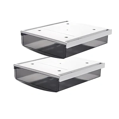 Immagine di TUKA i AKUT 2X 1,7L Cassetti Sotto Scrivania, 21x18x5,4cmcm Autoadesivo Nascosta Cassetto Sottostruttura, Scatola di Portaoggetti Scrivania/Mobile/Libreria/Mobile da Cucina ecc. 2 Unità Nero TKD8607