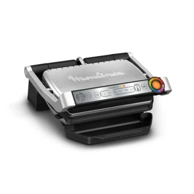 Immagine di Moulinex Optigrill+, Griglia Elettrica da Interno Ideale per Cucinare Carne, Pesce e Verdure, Indicatore di Cottura 6 Programmi Automatici, Piastre Antiaderenti, GI712D