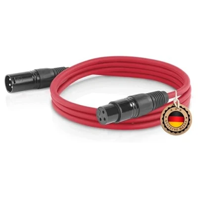 Immagine di ETEC , cavo XLR, microfono, connettore XLR a di collegamento rosso, 5,00 m