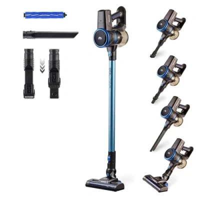 Immagine di Taurus Ideal Lithium Aspirapolvere Senza fili, Ricaricabile 22.2V. e Scopa elettrica Portatile, Verticale, Sacco, Sistema Ciclonico. Turbo Spazzola Motorizzata, filtro HEPA.Motore silenzioso.