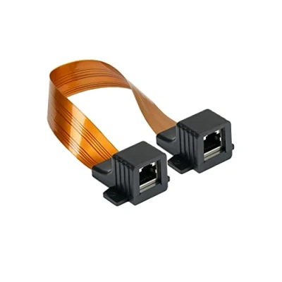 Immagine di Good Connections Passacavo Ethernet LAN RJ45, alta qualità, estremamente piatto, presa RJ45 su entrambi i lati, lunghezza totale con spina 51 cm, flessibile 44 cm