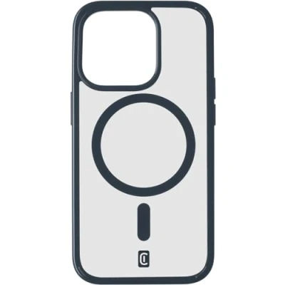 Immagine di cellularline Pop Mag iPhone 15 Pro Max Custodia Trasparente con Bordi Colorati Compatibile Ecosistema MagSafe Bordi, Tasti e Connettori Protetti Blu