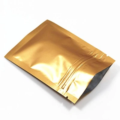 Immagine di WACCOMT Pack 100 Pezzi Alluminio Schermo Pacchetto Tasche Zip Top Piatto Sacchetto Caffè Bagagli Mylar (12x18cm (4.7x7.1 inch), Oro)