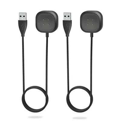 Immagine di Sinoacc Caricatore Compatibile con Fitbit Versa 4 Sense 2 Smartwatch 3.3 ft Ricarica Rapida Ricambio 2, 3 Cavo di USB 2Pack (Non per 2/Versa 1/se/Versa Lite)