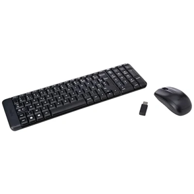 Immagine di Logitech MK220 Combo Tastiera e Mouse Wireless Compatti per Windows, Layout ‎Francese AZERTY Nero