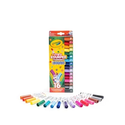 Immagine di CRAYOLA 16 Pennarelli Lavabili con Punta a Stampino Pip Squeaks, Colori Differenti, per Scuola e Tempo Libero, da 3 anni, 58 8741