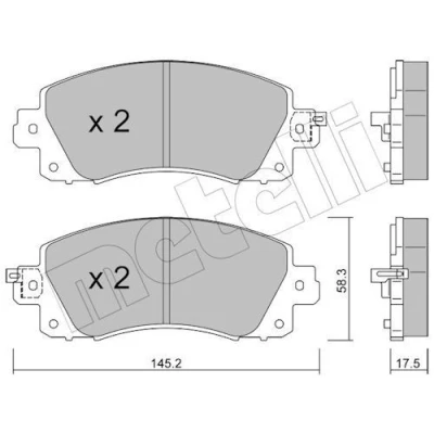 Immagine di METELLI 22 1161 0 Kit pastiglie freno con segnalatore acustico usura SUBARU: XV II, Impreza V Hatchback, Outback VI