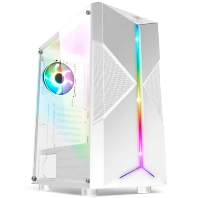 Immagine di SPIRIT OF GAMER CLONE III Case PC Gaming RGB Bianco Compatibile ATX/mATX/ITX Mid Tower Vuota con Parete Laterale in Vetro Temperato 2 Ventole per da 120 mm di cui 1 ARGB