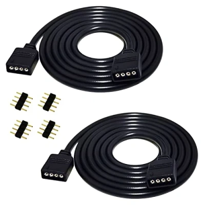 Immagine di LITAELEK 2pcs 2.5m Cavo di Prolunga Striscia LED RGB Nastro Estensione Banda 4 Pin Strip Extension Cable Estensore Connettore per 5050 3528 2835 Strip, Nero