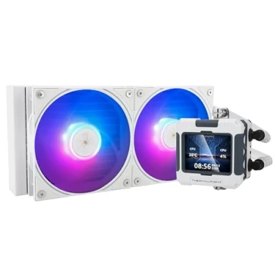 Immagine di Thermalright Frozen Warframe 240 bianco ARGB CPU raffreddamento ad acqua con 2 ventole PWM 2000 giri/min, schermo LCD IPS risoluzione 320 * 240, PC Aio Cooler per AMD: