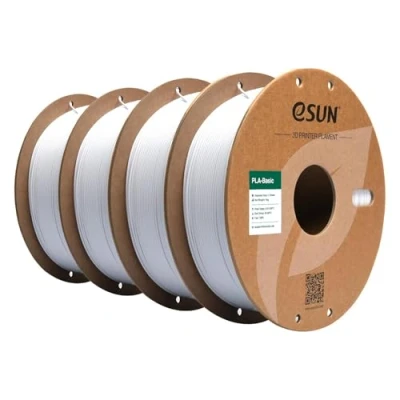 Immagine di eSUN filamento PLA 1,75 mm, di Basic per Stampante 3D Precisione dimensionale +/ 0,03 1 kg Bobina, 4 Bobine Stampa 3D, Bianco Freddo
