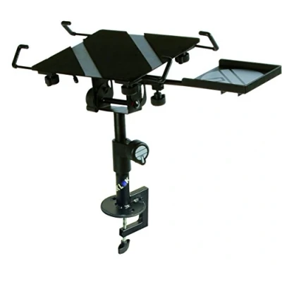Immagine di QUIK LOK LPH/T SUPPORTO per LAPTOP CON FISSAGGIO DA TAVOLO, Regolabile in altezza, Angolazione Verticale ed Orizzontale, Ripiano il Mouse Estraibile, Colore Nero