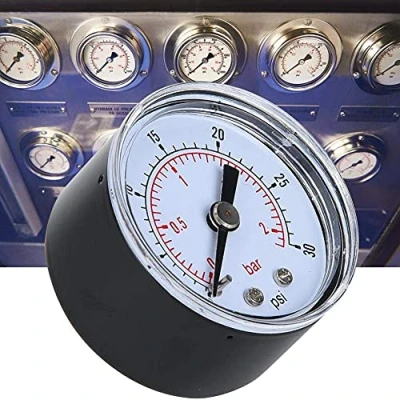 Immagine di Strumento di misurazione, Misuratori pressione e vuoto manometro meccanico 1/8inch BSPT attacco posteriore per misurazione aria olio acqua[0 30psi,0 2bar]