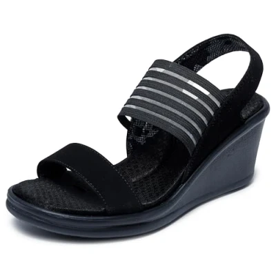 Immagine di Skechers Rumblers Sci Fi, Sandali con Zeppa Donna, Nero, 39.5 EU