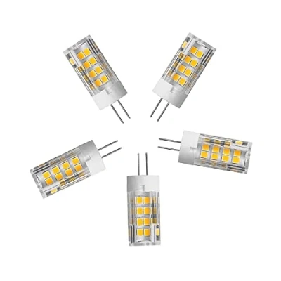 Immagine di OUKAIDE Confezione da 5 lampadine LED G4 W 51 SMD 2835 AC220 240 V bianco caldo 3000 K super luminoso lampadina 500LM angolo di diffusione 360 base in ceramica non dimmerabile