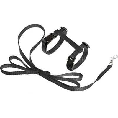Immagine di Flamingo Asp Imbracatura + guinzaglio per gattino, 120 cm, 10 mm, colore: Nero