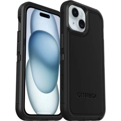 Immagine di OtterBox cover per iPhone 15 Pro Defender XT con MagSafe, resistente a shock e cadute, robusta, testata 5x vs le norme anti caduta MIL STD 810G, Nero, Senza Retail Package