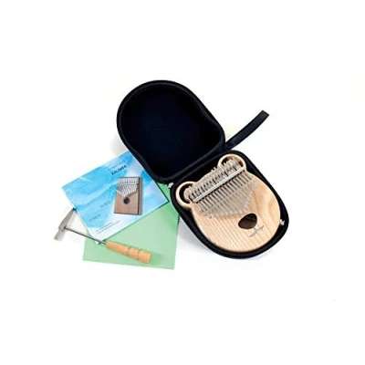 Immagine di GEWA Kalimba pianoforte a pollice quercia, con pick up, 17 canne in acciaio, accordabile, incl. borsa, martello per accordare, manuale