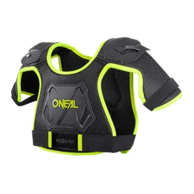 Immagine di O&#039;Neal Protezione del petto Bambini Motocross Facilmente regolabile, stampo in plastica iniettato per una maggiore protezione, età 4 9 Pee Wee Chest Guard Nero Giallo Neon Taglia M/L
