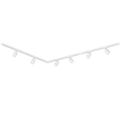 Immagine di BRILONER Set completo di binari, 6x spot GU10 orientabili, a L, sistema binari soffitto, binario per faretti, lampada plafoniera, faretto, 3m, bianco
