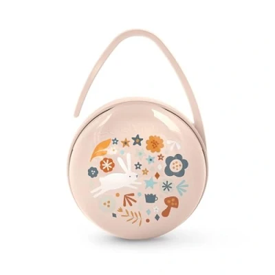 Immagine di Suavinex, Portaciuccio Bimbo, per Portare 2 Ciucci Indipendentemente, con Maniglia Appendere alla Borsa, in Auto o nella Culla, Scatola Portaciuccio, Wonderland Rosa