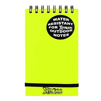 Immagine di Silvine Quaderno tascabile impermeabile con rilegatura a filo, carta resistente all&#039;acqua, giallo, 12,7 x 7,6 cm, 96 pagine da 90 g/m²