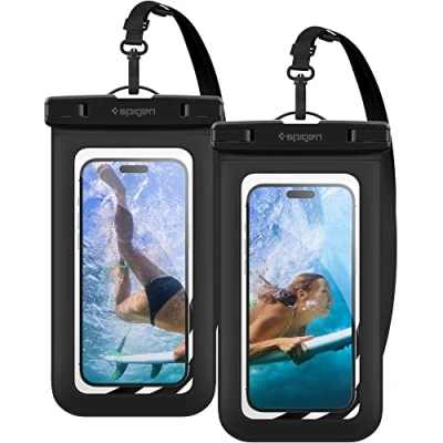 Immagine di Spigen Aqua Shield A601 Custodia Impermeabile Smartphone IPX8 2 Pezzi Cover Sacca Mare Fino a 7,0&quot; Compatibile con iPhone 15 Pro Max, 14 Pro, 13, Xiaomi 13T, S24 Ultra, A13 Nero