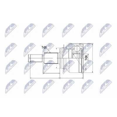 Immagine di NTY NPZ MZ 055 Kit Giunto Omocinetico Trasmissione automatica Assale anteriore Dx