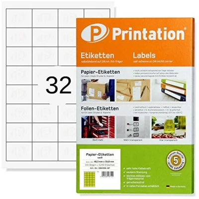 Immagine di Etichette universali 48,3 x 33,8 mm, autoadesive bianche, stampabili, su foglio DIN A4, marchio Internet 4200 8643 (25)