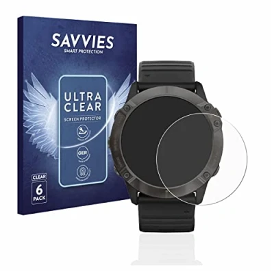 Immagine di savvies (6 Pezzi Pellicola Protettiva per Garmin Fenix 6X Pro Protezione Schermo Trasparente