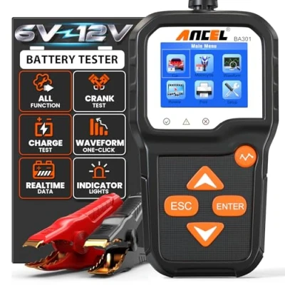 Immagine di ANCEL BA301 Tester Batterie Auto 6V 12V, di Carico Automobilistico 100 2000 CCA, Analizzatore Digitale Carica e Test del Sistema Ricarica per Auto/Moto/Boat/SUV/Camion