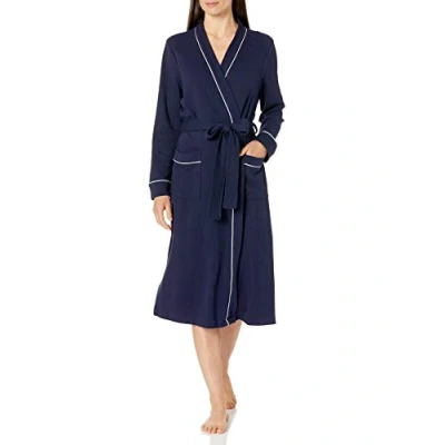 Immagine di Amazon Essentials Accappatoio Leggero A Nido d&#039;Ape Tutta Lunghezza (Taglie Forti Disponibili) Donna, Blu Marino, 4XL Plus