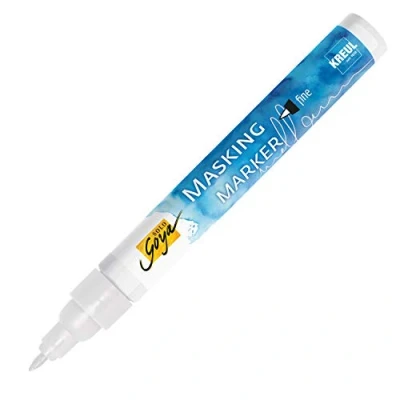 Immagine di KREUL 18160 Solo Goya Masking Marker Pennarello a punta fine Larghezza della linea 1 2 mm Gomma per mascherare rimovibile forma di pennarello, linee precise con contorni netti