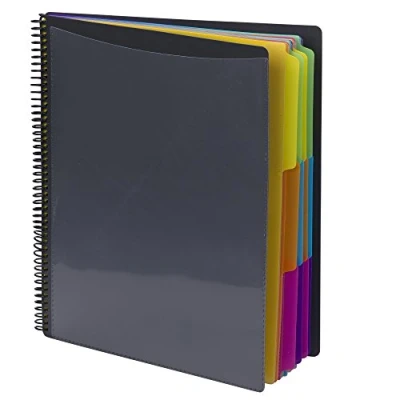 Immagine di Smead Organizer per progetti in poliestere con 12 tasche, formato lettera, linguetta a 1/3, grigio colori vivaci (89207)