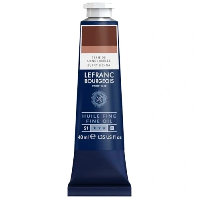 Immagine di Lefranc Bourgeois 301792 pittura a olio pregiata Di ottima qualità, resistente alla luce e consistenza uniforme, tubo da 40 ml, ideale per telai, tele, tavole Terra Siena Bruciata