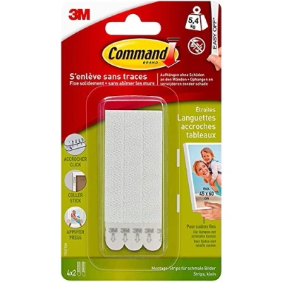 Immagine di 3M Strisce di montaggio per immagini Command™ Bianco Contenuto: 4 Paio/a