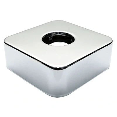 Immagine di PLUMBING4HOME Acciaio Cromato 3/4&quot; Collare Forma Quadrata Copertina Rosone 25mm Altezza, Argento