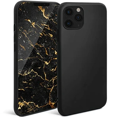 Immagine di Moozy Minimalist Series, Cover in Silicone per iPhone 11 PRO Max, Nero Finitura Opaca, Custodia Sottile e Morbida TPU