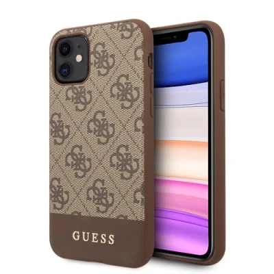 Immagine di Guess Glitter 4G Stripe Collection Custo Per Iphone 11, Colore. Marrone