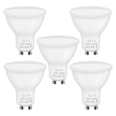 Immagine di Vicloon Lampadine LED GU10, 6W Equivalenti a 40W Lampadina Incandescenza, 50W Alogena, Luce Bianca Calda 3000K, 450lm, Angolo del Fascio di 120, Non Dimmerabile GU10 Faretto, 5 Pezzi