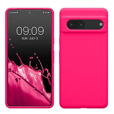 Immagine di kwmobile Cover per Google Pixel 7 Custodia Back Case Smartphone in Silicone TPU Protezione Gommata rosa shocking