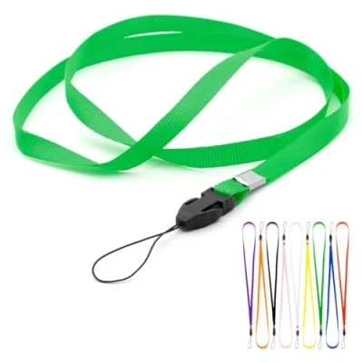 Immagine di CKB LTD Cordini Verde Tracolla da collo Porta badge identificativo Clip ad anello per chiave palestra Etichetta con nome Chiavetta USB Telefono cellulare Carta d&#039;identità Confezione 100