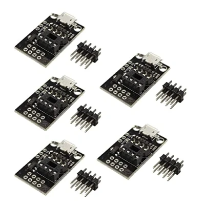Immagine di Fasizi 5pcs Pluggable Scheda di Sviluppo per ATtiny13A/ATtiny25/ATtiny45/ATtiny85 Programmazione Editor Micro Usb Connettore Alimentazione