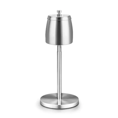 Immagine di posacenere in acciaio inox, altezza allungabile, 34 65 cm, grande per esterni, con coperchio, fondo antiscivolo e antivento esterni interni
