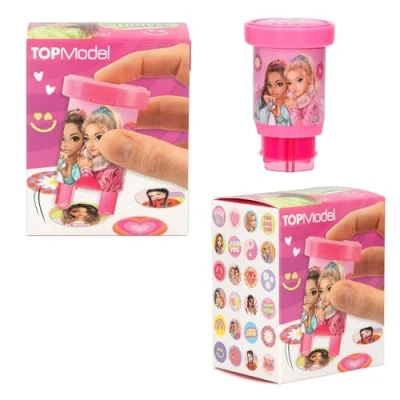 Immagine di Depesche 13348 TOPModel Sticker Stamper Set timbratura Modelli, incl. Timbro e 160 Adesivi, Multicolore, One Size