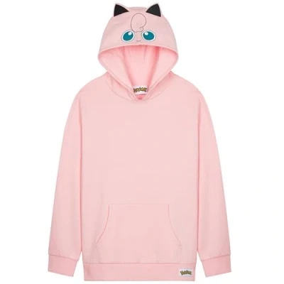 Immagine di Pokémon Felpe con Cappuccio per Bambini e Ragazzi Pikachu Morbido Felpa Comoda Tasca a Canguro Regalo Bambino (13 14 Anni, Rosa Jigglypuff)
